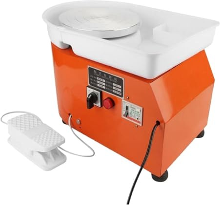 TRDEWR Macchina for Tornio da Vasaio Elettrico for Studenti E Dilettanti, Strumento for Modellare La Ceramica Alta Stabilità E velocità Flessibile(Orange,350W)