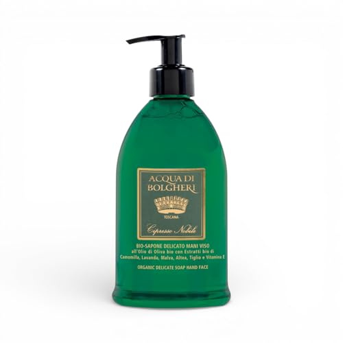 Acqua di Bolgheri Bio Sanfte Hand- und Gesichtseife CipreSSO NOBILE Reiniger für den täglichen Gebrauch 500 ml