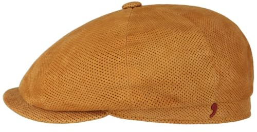 Alfonso D’Este Kyoto Perf Leather Flatcap Schirmmütze Ballonmütze Ledercap Damen/Herren - Made in Italy mit Schirm, Futter Frühling-Sommer Frühjahr Sommer
