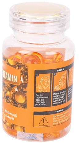 OPPWONG 30 Capsules d'huile Capillaire, Sérum Réparateur Capillaire, Sérum aux Vitamines A C E B5 avec Huiles d'argan, de Macadamia et 'avocat, Idéal pour les Cheveux Abîmés, Secs et Crépus