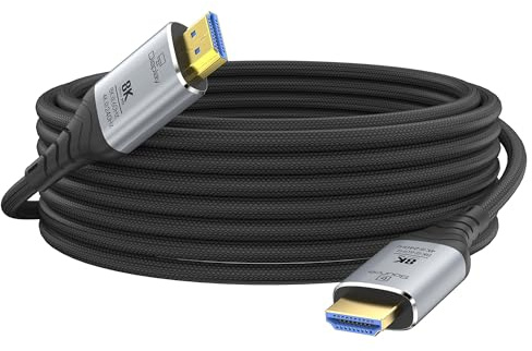 DGHUMEN Glasfaser HDMI Kabel 25Meter 8K, 48Gbps Ultra High Speed HDMI 2.1 Kabel Geflochten 8K@60Hz 4K@120Hz Dynamic HDR, eARC, HDCP 2.2&2.3, 3D, für HDTV, Monitor, Laptop, Heimkino