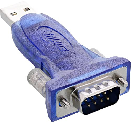 InLine 33304A USB zu Seriell Adapter, Stecker A an 9pol Sub D Stecker, mit USB Verlängerung 0,8m