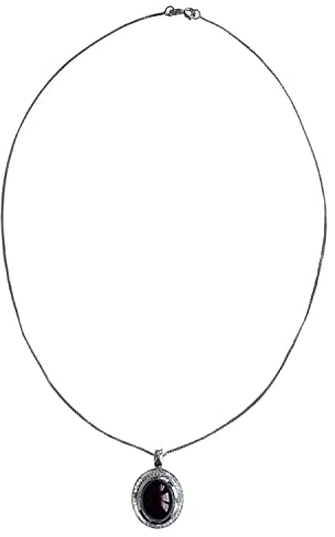 Anhänger mit Kette Granat Cabochon 45 cm 925 Silber