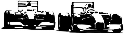PrimeStick Wandtattoo Wandaufkleber Rennwagen Formel 1#97C schwarz 190cm x 50cm