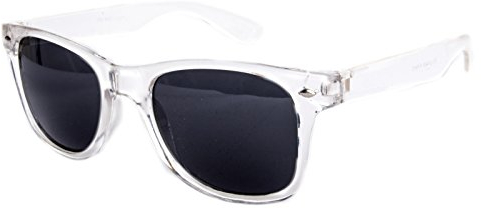 Ciffre Sonnenbrille Nerd Nerd Nerdbrille Stil Retro Vintage Unisex Brille - Weiß Transparent