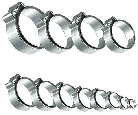 AUPROTEC Collier à 1 oreille avec bague en acier inoxydable DIN 3017 choix: 5,6-6,5 mm, 2 pièces