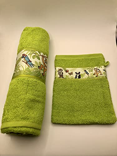 Möve for Frottana 2-teiliges Kinderset Waschhandschuh 15 * 21 cm & Kinder Handtuch 50 * 80 cm