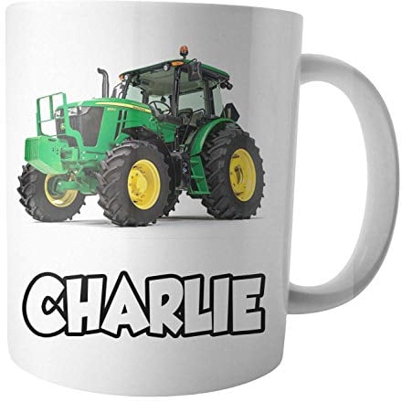AK Giftshop Mug personnalisable Tracteur vert 35 ml
