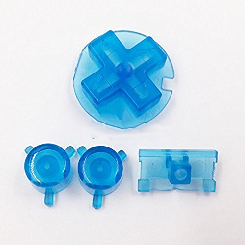 Multicolor Full Set Custom Keypads A B Buttons Mod Kit Button für Game Boy Pocket GBP Ersatzteile – Transparent Blau