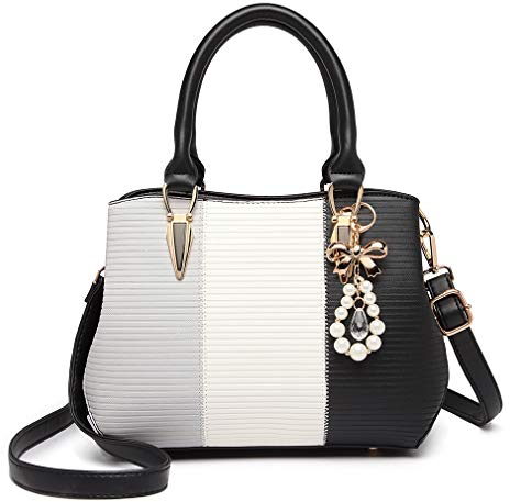 Miss Lulu Handtasche Damen Mittelgroß Tasche Multicolor Elegant Henkeltasche Citytasche Geldbörsen-Set