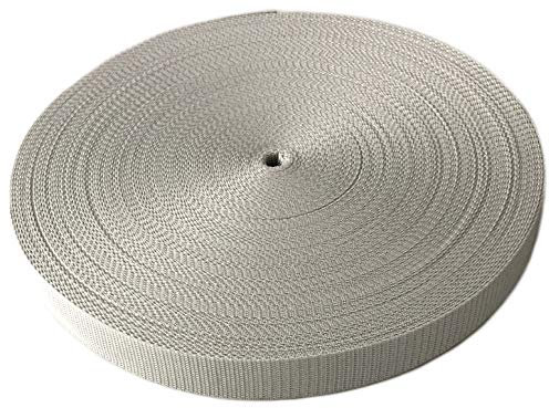 Schnoschi Gurtband Polypropylen 10 Meter lang – viele Verschiedene Breiten und Farben 10mm 15mm 20mm 25mm 30mm 40mm 50 mm (hellgrau, 20 mm)