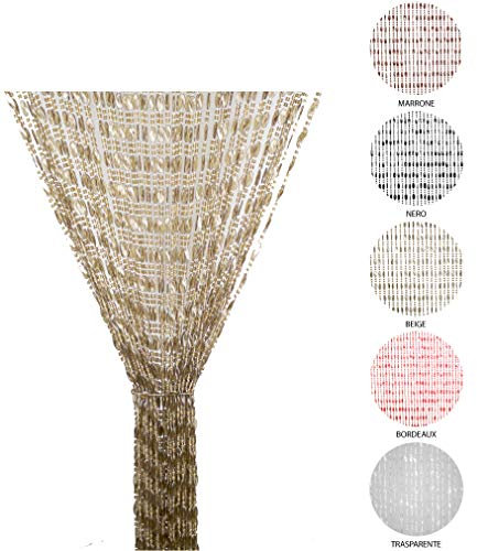 Tata Home Tenda Antimosche a Perline per Porta Finestra Moschiera a Pannello Misura 140 x 230 cm. Colore Beige