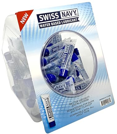 SWISS NAVY Gleitgel auf Wasserbasis, 10 ml, Fischglas mit 100 Stück