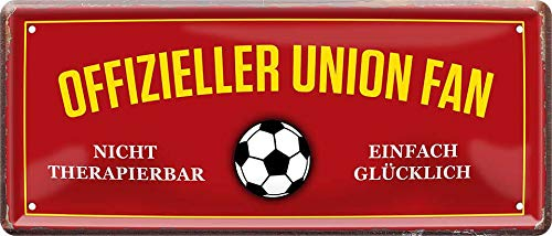 schilderkreis24 - Blechschild Union Fan - Fußball-Leidenschaft im Retro-Stil - 28x12 cm