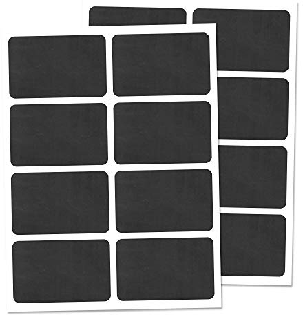 160 Stück - Tafelaufkleber zum Beschriften Rechteck, Tafeletiketten Tafelfolie Etiketten Selbstklebend Wasserdicht - 60 x 40 mm