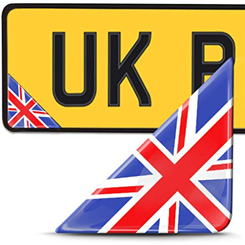 Biomar Labs® 2 x 3D Domed Silicone Badge Stickers Decal Emblem Number Plate Car Motorcycle Helmet England UK Union Jack National United Kingdom Great Britain Flag F 142