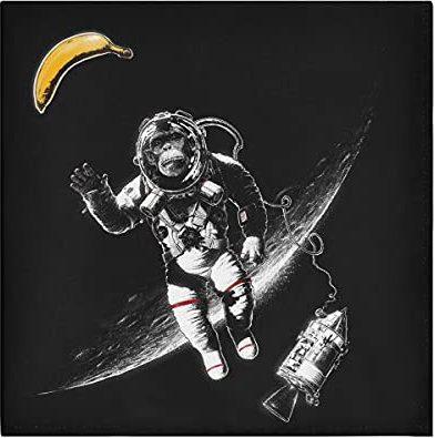 TropicalLife HaJie Servietten Universum Weltraum Affe Astronaut Abendessen Serviette Papier Satin Polyester Tuch wiederverwendbare Servietten für Tisch Kinder 50,8 x 50,8 cm, 6 Stück