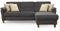 CAVADORE Ecksofa Palera / Federkern-Sofa in L-Form im Landhausstil / 244 x 89 x 163 / Mikrofaser-Bezug, Grau