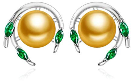 SALAN Smaragd Hochzeitsschmuck Perlenohrringe Grüner Edelstein Ohrstecker Neue Ohrringe Für Frauen 925 Sterlingsilber