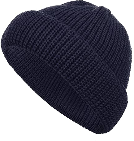 modAS Schippermütze Mütze Wollmütze Strickmütze - Wolle Wintermütze aus 100% Schurwolle in Marine
