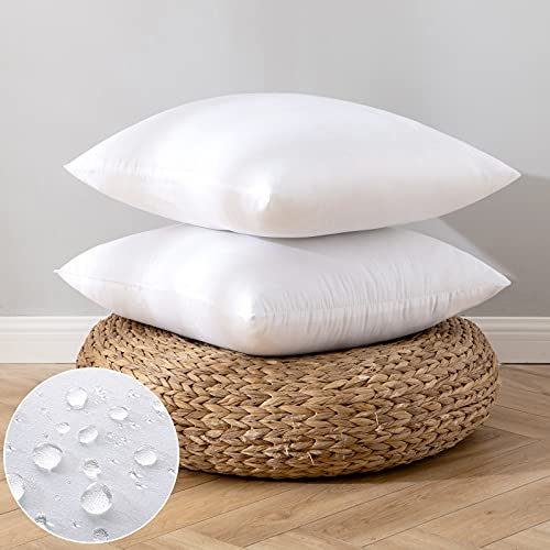 EMEMA 2er Set Kissen Wasserfest 40x40 cm Füllung Outdoor Wetterfest Kissenfüllung Innenkissen Sofakissen Kopfkissen Federkissen Zierkissen Füllkissen für Garten Couch Wohnzimmer Schlafzimmer Sofa