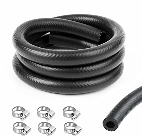 URAQT Kit Tubo Benzina 1 Metri Ø 6mm, Tubazioni e Tubi per Alimentazione Moto, Linea Gas Carburante con 6pcs Fascette Stringitubo, Tubazioni Benzina per Trasporto Benzina, Cherosene, Diesel, Olio