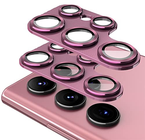 Diruite 2 Pièces Compatible avec Samsung Galaxy S22 Ultra Caméra Arrière Protecteur,HD Verre Trempé+Alliage Aluminium Protection Caméra pour Samsung Galaxy S22 Ultra Protection Caméra