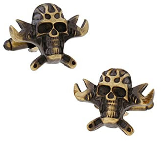 Skcess Edle Manschettenknöpfe Bronze, Manschettenknöpfe Herren Skelett Manschettenknöpfe Kupfer Geschenke für Herren Und Damen