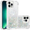 IMIRST Silicona Funda para Apple iPhone 14 Pro, Esquina Airbag Protección contra Arenas Movedizas Líquido Sparkle TPU Carcasa Transparente para Apple iPhone 14 Pro. YBW Love Silver