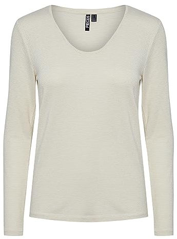PIECES Pcbillo Ls V-Neck Lurex Stripes Noos