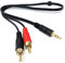 DRUT 50cm short 3.5mm to Twin RCA Stereo Aux Phono Audio Cable Mini Jack Lead Cord Y Splitter Headphone Cord RCA Y Splitter Adapter 1.6ft Black Gold Connectors
