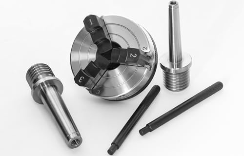 Wood Lathe Chuck,3 inch 3 jaw With MT-1 and MT-2 Arbor Shank | with 1 x 8TPI Thread,for Woodworking Lathe Tools