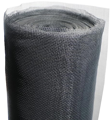Fliegengitter Fenster 100x1400cm Mückengitter Gewebe Insektenschutzgitter Leicht Zu Reinigen Meterware Fiberglass Screen für Fenster, Balkontür Fenster grau