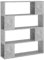 vidaXL Libreria/Divisorio Grigio Cemento 100x24x124 cm