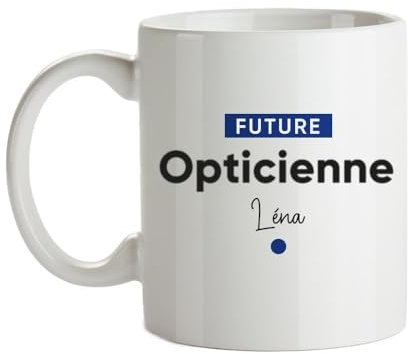 CADEAUX.COM - Mug Personnalisable - Future Opticienne - Mug Céramique - Tasse Classique Personnalisable - Résiste Au Micro Ondes et Lave Vaisselle - Idée Cadeau Original- Cadeau Homme, Femme