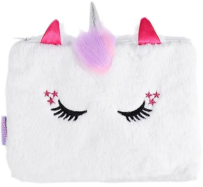Operitacx 3 STK Einhorn-Brieftasche Schreibwarentasche Für Studenten Cartoon-geldbörse Cartoon-Kosmetiktasche Fell-Einhorn-mäppchen Federmäppchen Stifthalter Karikatur Plüsch Kind Weiß