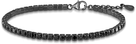 Schöner-SD Feines 925 Silber Tennis Armband rundherum mit Zirkonia
