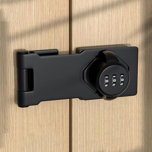Zoegneer Zylinderschloss Zahlenschloss Kein Stanzen Passwort mit Schloss Möbel Schrankschloss für Schränke (Schwarz)