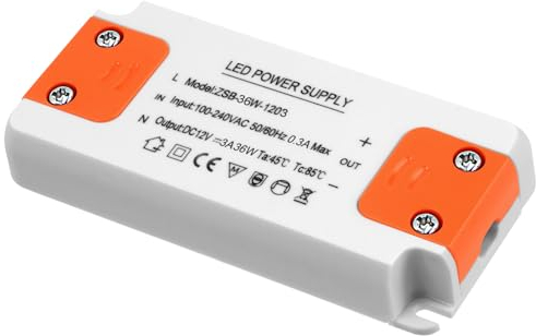AXFEE LED Transformator 36W, LED Trafo 230V auf 12V Konstantspannungs, LED Treiber Netzteil, LED Schalt Niedervolttrafo für LED Streifen LED Lampen Beleuchtungen, Ersetzt für Halogenlampen