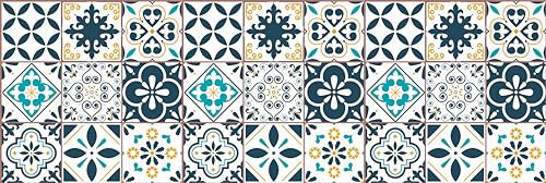 HUBDECO - Teppich - Küchenteppich - Badezimmerteppich - Badteppich - Küchenläufer - Teppich Läufer - Teppich Küche - PCV, Vinyl - rutschfest - Arabische Ornamente - 40x120cm