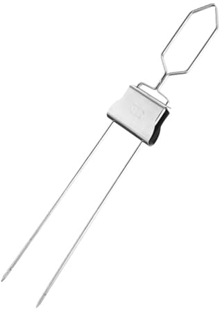 curfair Rostbeständige Spieße, Garnelen-Kabob, Edelstahl-Grillgabel, 30,5 cm, flach, gleichmäßiges Kochen, Grill, wiederverwendbar, gegrillt für Fleisch, Gemüse B