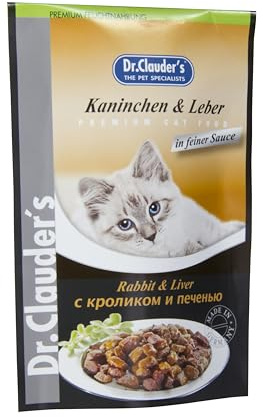 Dr. Clauder's Nourriture humide pour chats Variété Best Pearls en sauce Différentes saveurs 20 x 100 g (lapin et foie)