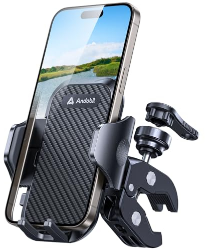 andobil Handyhalterung Fahrrad [ 1S Schnellspanner ] 2025 New [ Patent Diebstahlschutz ] Handyhalterung Motorrad Super für Lenker mit wenig Platz & Handy mit Hülle, für iPhone 16/15/14/13/12 Pro Max