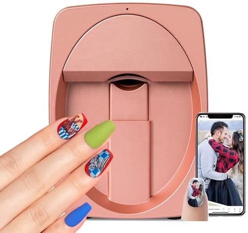 3D Nail Art Printer - Automatic Identification, Mini Portable Nail Painting Machine, Digital Mobile Nail Art Printer, Support WiFi/DIY/USB, Create Stunning Nail Designs Easily,C