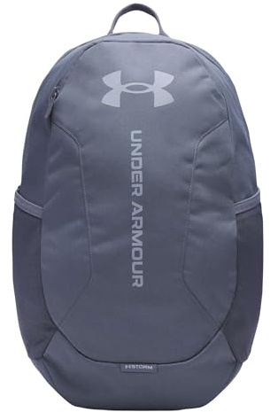 Under Armour Unisex Hustle Lite Backpack, strapazierfähiger Sportrucksack mit verschiedenen Fächern, wasserabweisende Sporttasche mit 2 Flaschenhaltern,Castlerock / / Steel,OSFM