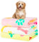 Lot de 3 couvertures moelleuses et douces pour chien et chat - Couvertures chaudes et douces pour animal domestique - Niches pour animaux domestiques - Lits - Sièges de voiture et cage (rose, blanc,