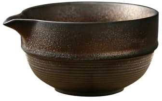 Japanisches Teezeremonie-Set, traditionelle Matcha-Schale aus Keramik mit Ripple-Design, Steingut Chawan zum Aufbrühen von grünem Tee, rustikale Ästhetik