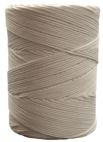 Schinkenfaden 300m – Wurstgarn, Wurstbindegarn, Küchengarn, Strick, Schnur, für Fleischwaren, Grillen, Kochen, Basteln, Wurstbindfaden, Hochwertige Qualität, Hanfgarn (Weiß)