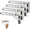 Console pliante en acier inoxydable robuste - Console murale pliable pour étagères et tables - Support de console pour charges lourdes - Pour bricoleurs (inoxydable, 450 mm)