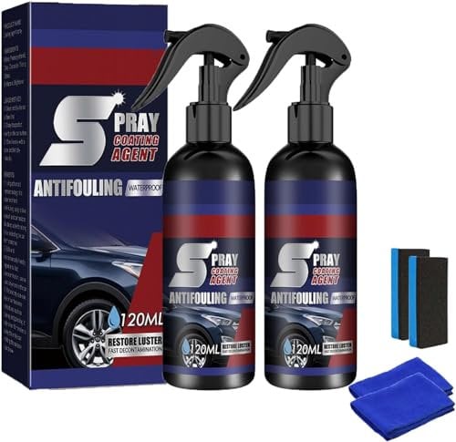 Multi-functional Coating Renewal Agent,3 in 1 High Protection Quick Car Coating Agent Spray,Plastic Parts Refurbish Wax,Fast-Acting Coating Spray (2 Pcs)